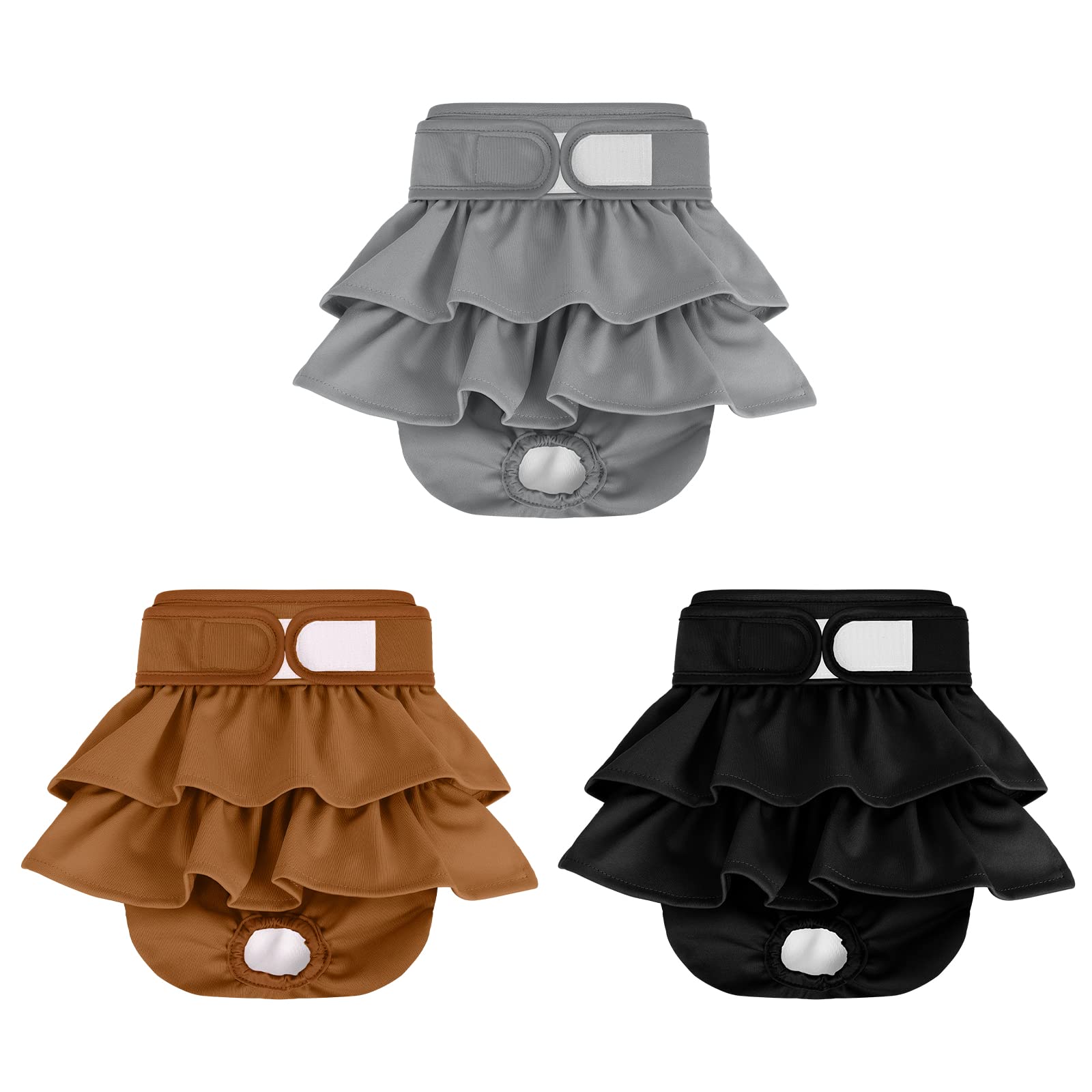 Reusable Dog Diapers Female 3 Pack Washable Highly Absorbent Doggy Diapers Female, Flexible Doggie Diapers, Leak-Proof Durable P