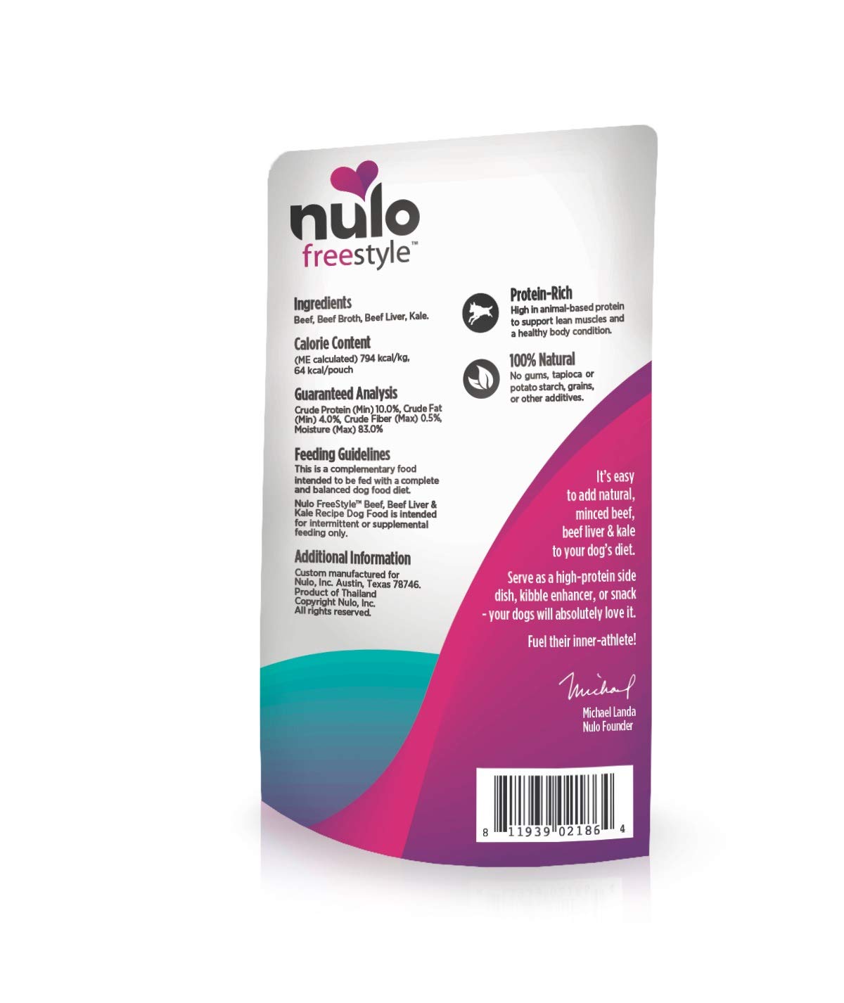 Nulo Freestyle Beef, Beef Liver & Kale in Broth Real Meat Dog Food Topper, 2.8 Ounce (Pack of 6)