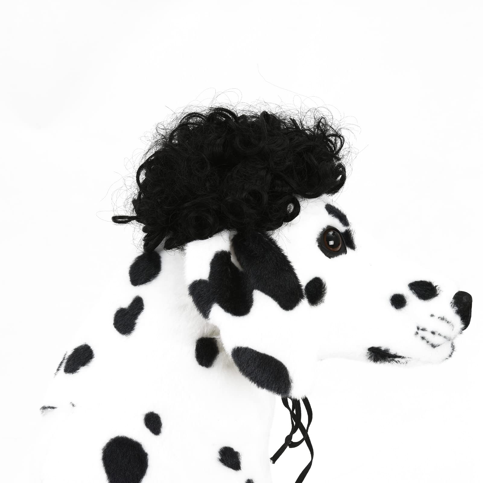 Pet K9 Funny Dog Cat Cosplay Wig, Pet Costumes, Cat Dress Up For Halloween, Christmas, Parties, Festivals, Dog Wigs For Small Medium And Large Sized Dogs (Black Curly Hair)