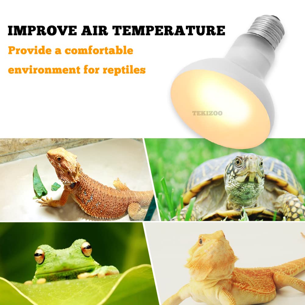 Tekizoo Reptile Heat Lamp Uva Basking Daylight Spot Bulb For Amphibian,Lizard,Tortoise,Bearded Dragon 75W(3 Pack)