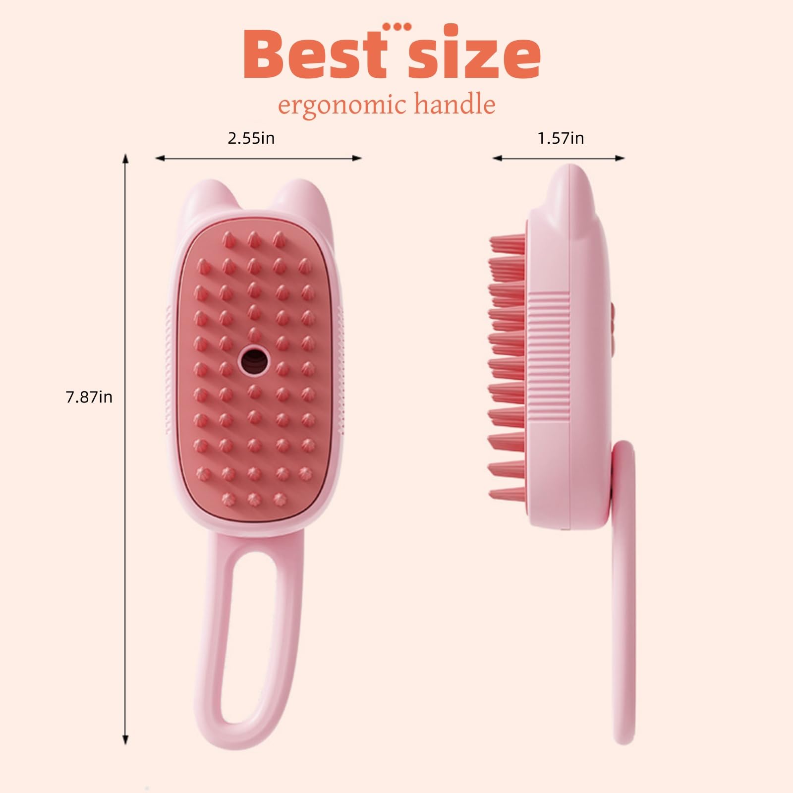 Cat Steam Brush, 3 In 1 Steamy Pet Brushes With Silicone Bristles, Steamy Brush For Shedding, Massage, Grooming, Cleaning, Pet H