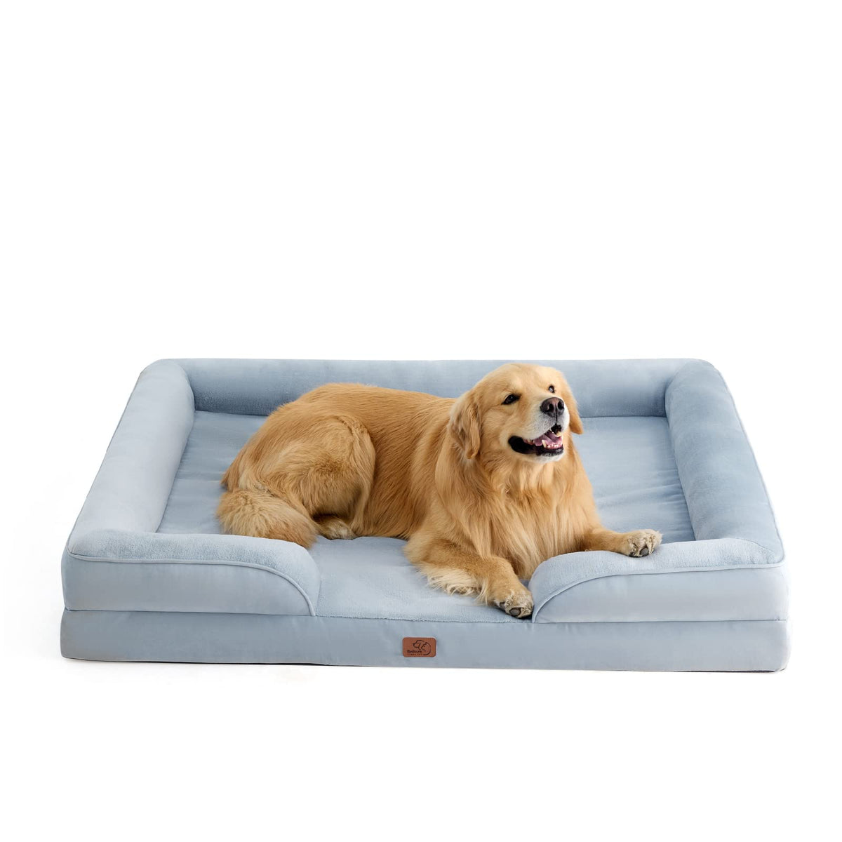 Bedsure Xxl Orthopedic Dog Bed - Washable Great Dane Dog Sofa Beds For Giant Dogs, Supportive Foam Pet Couch Bed With Removable Washable Cover, Waterproof Lining And Nonskid Bottom, Light Blue