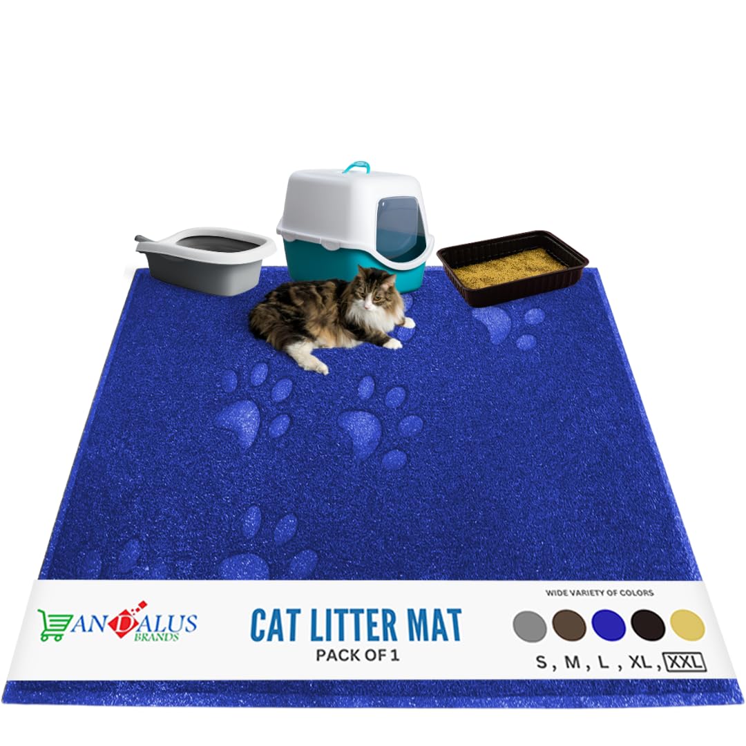 Andalus Jumbo Cat Litter Mat, Pack Of 1 - Waterproof, Non-Slip & Easy To Clean Cat Litter Box Mat For Extra Efficient Pet Litter