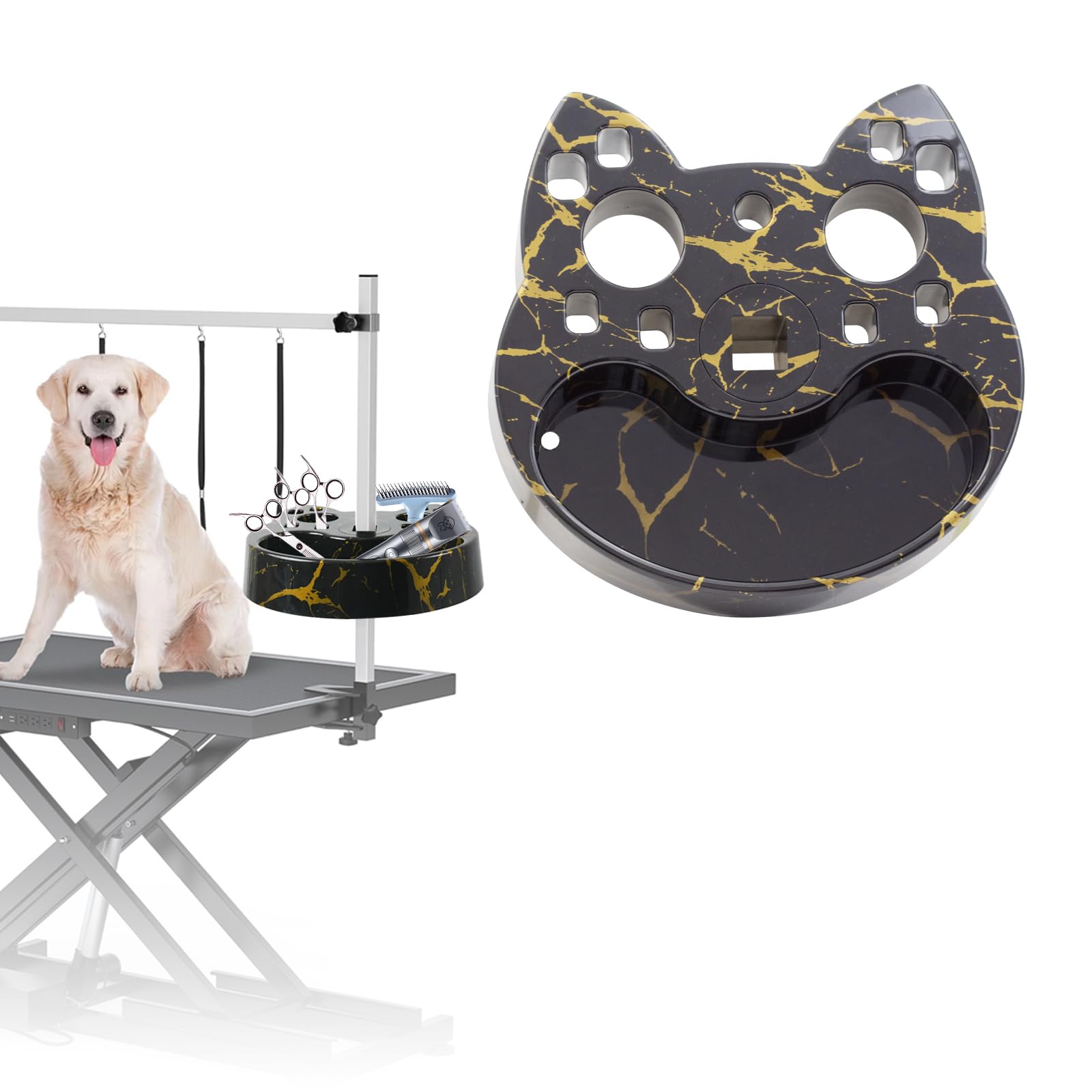 Huioqwe Compact Beauty Tool Organizer For Grooming Arm - Adjustable And Rotatable Scissor And Brush Holder