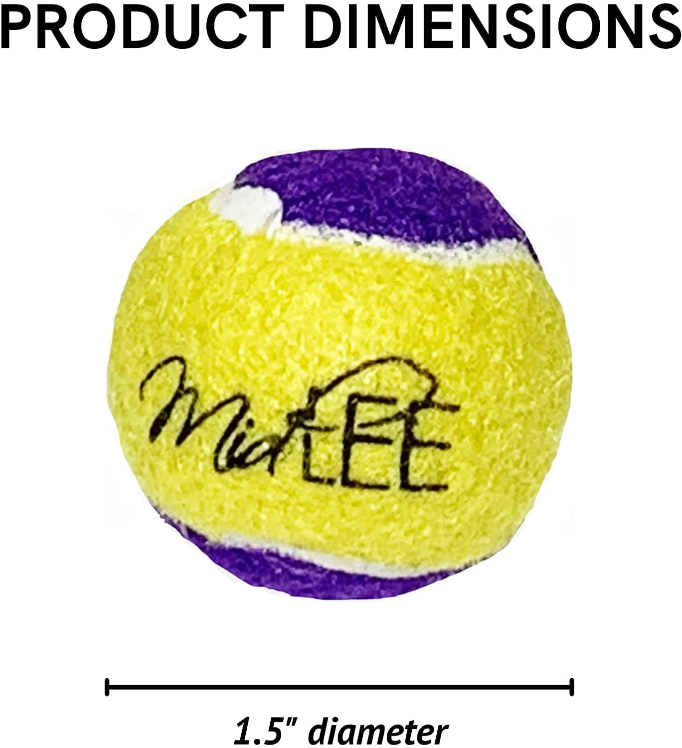 Midlee Squeaky Mini Tennis Ball For Dogs 1.5'- Pack Of 12 (Yellow/Purple)- Pet Fetch Small Squeaker Interactive Squeaking Dog Toy