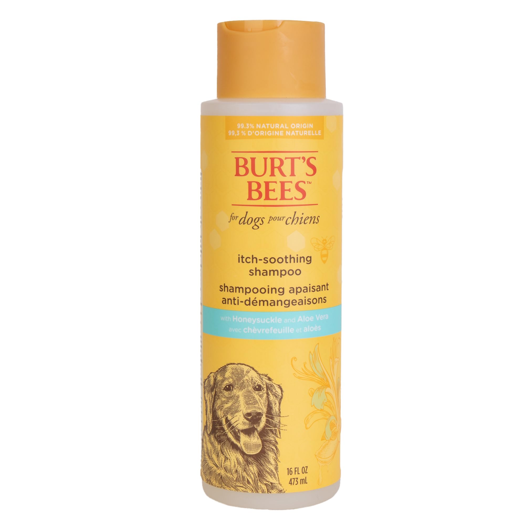 Burt'S Bees For Pets Naturally Derived Itch Soothing Shampoo With Honeysuckle - Anti-Itch Dog Shampoo For All Dogs - Cruelty Free, Formulated Without Sulfates And Parabens, Made In The Usa, 16 Ounces