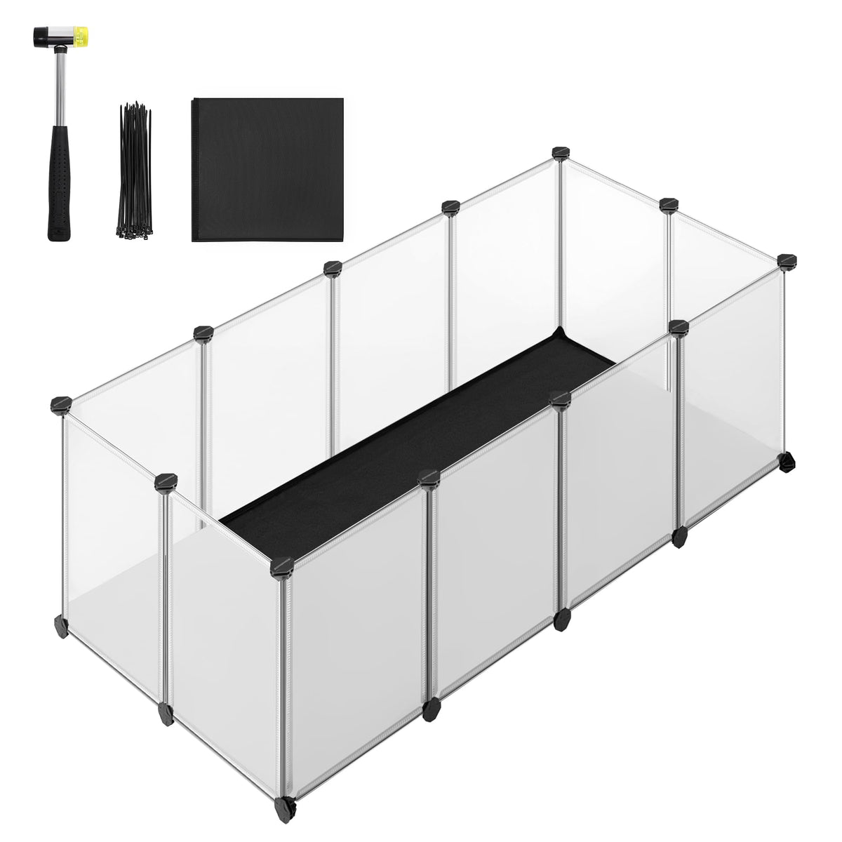 Songmics 20 Panels Guinea Pig Playpen,Removable Oxford Fabric Mat,Small Animal Pen, Pet Fence Indoor,Diy Plastic Enclosure For H