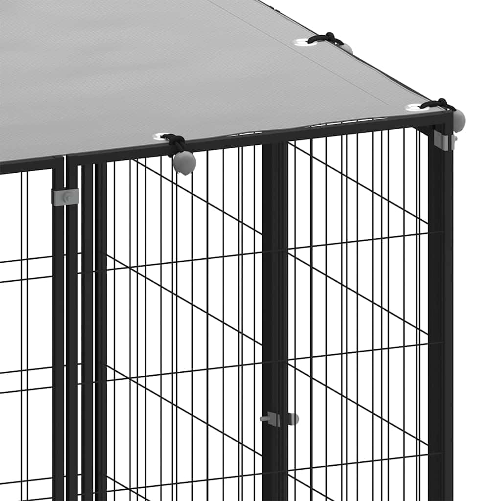 vidaXL Dog Kennel Black 43.3x43.3x43.3 Steel