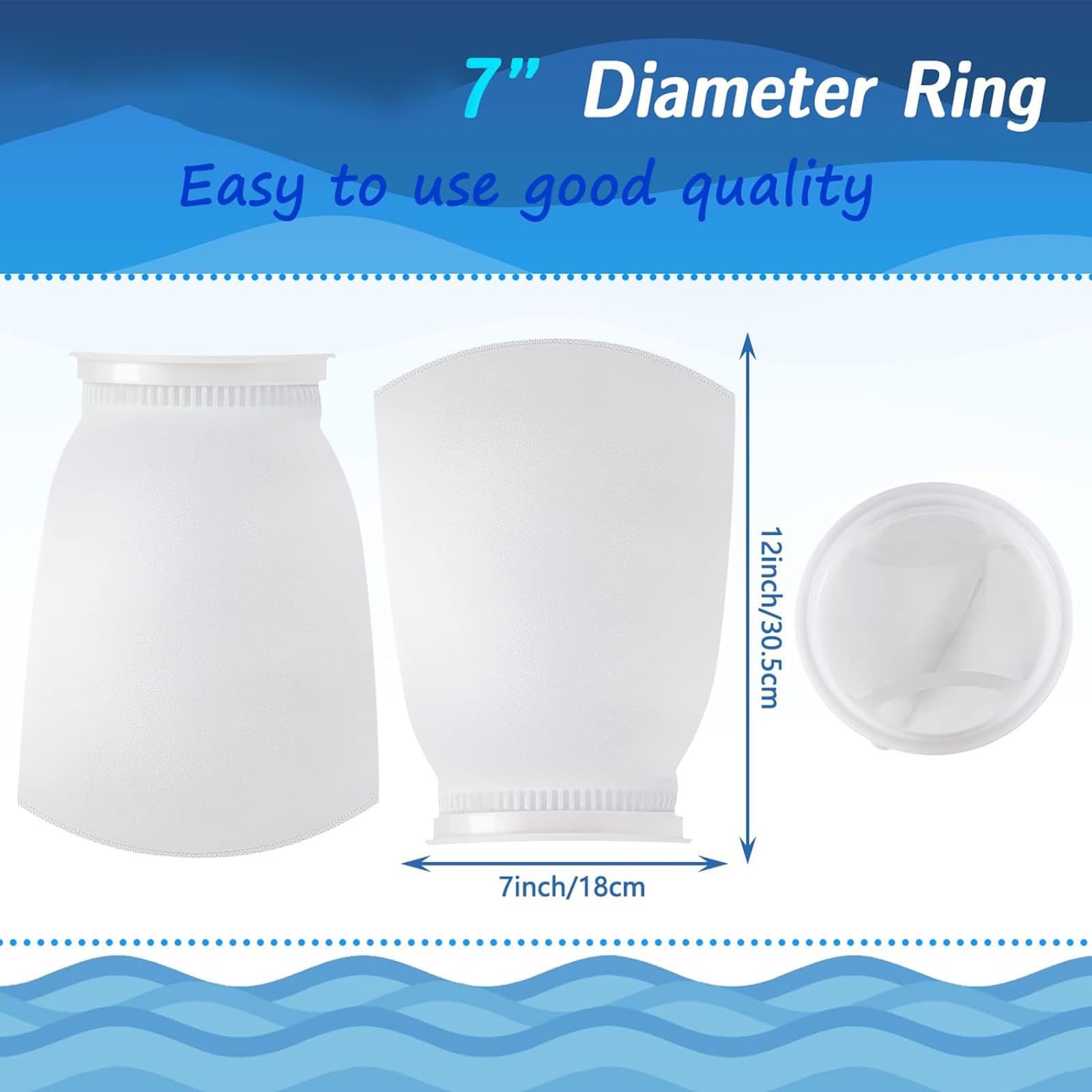 Tudomro 8 Pcs 7 Inch Ring Filter Socks Aquarium Filter Bags Micro Fish Tank Filter Aquarium Filter Sock Aquarium Socks For Fish