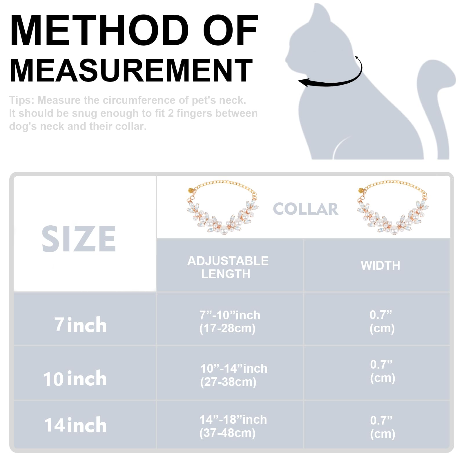 Howwfaly Dog Cat Pearl Collars With Cute Pet Paw Gold Chain Stainless Steel Collars Necklace Adjustable Collar Dog Chain Cat Whi