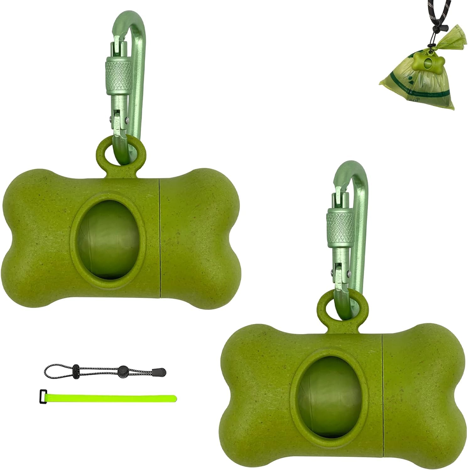 Dog Poop Bags Holder For Leash|Dog Baggie Dispenser With Leak-Proof Poo Bags For Leash On The Go For Walking Doggie Outdoor