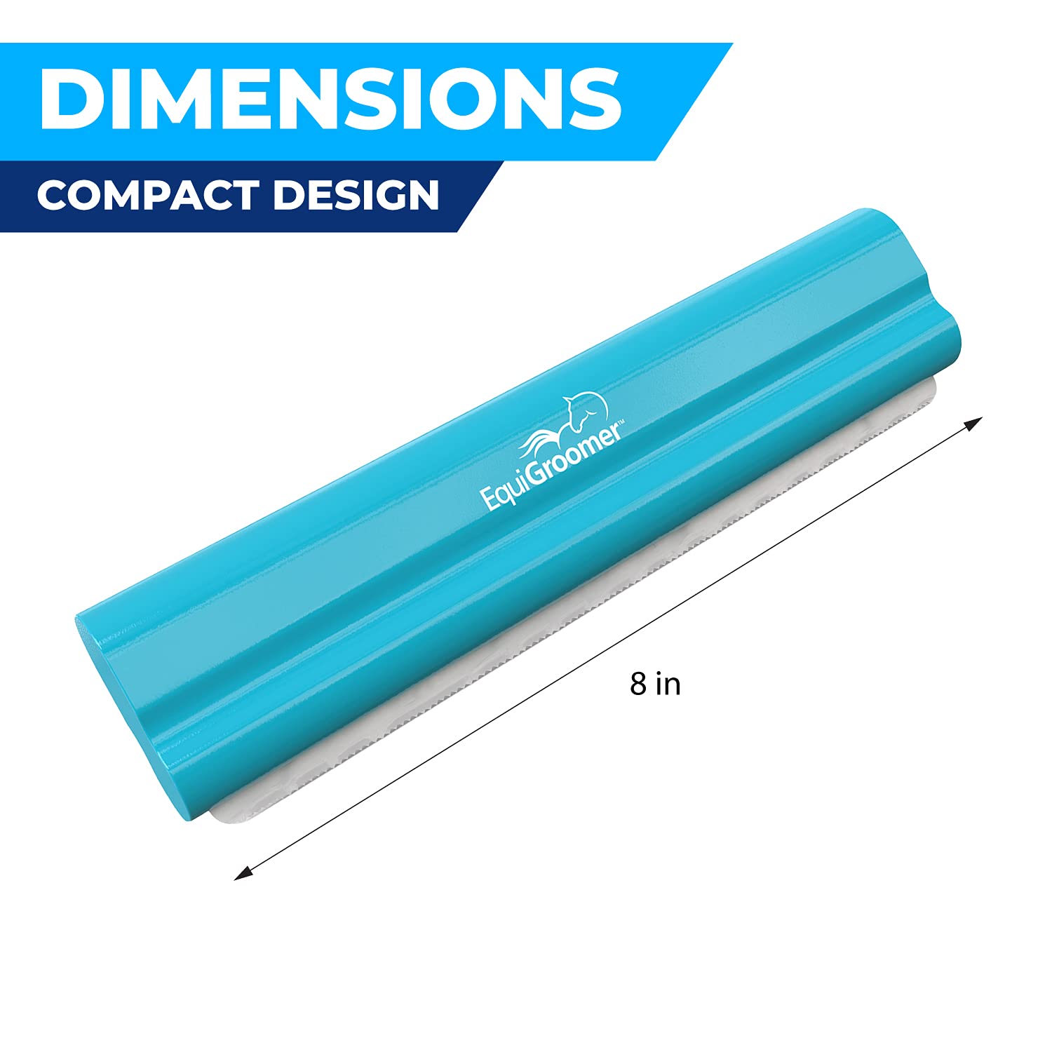 Equigroomer Deshedding Brush, 8-Inch For Horses And Large Pets, Turquoise, Removes Loose Dirt, Hair, And Fur, Professional Under
