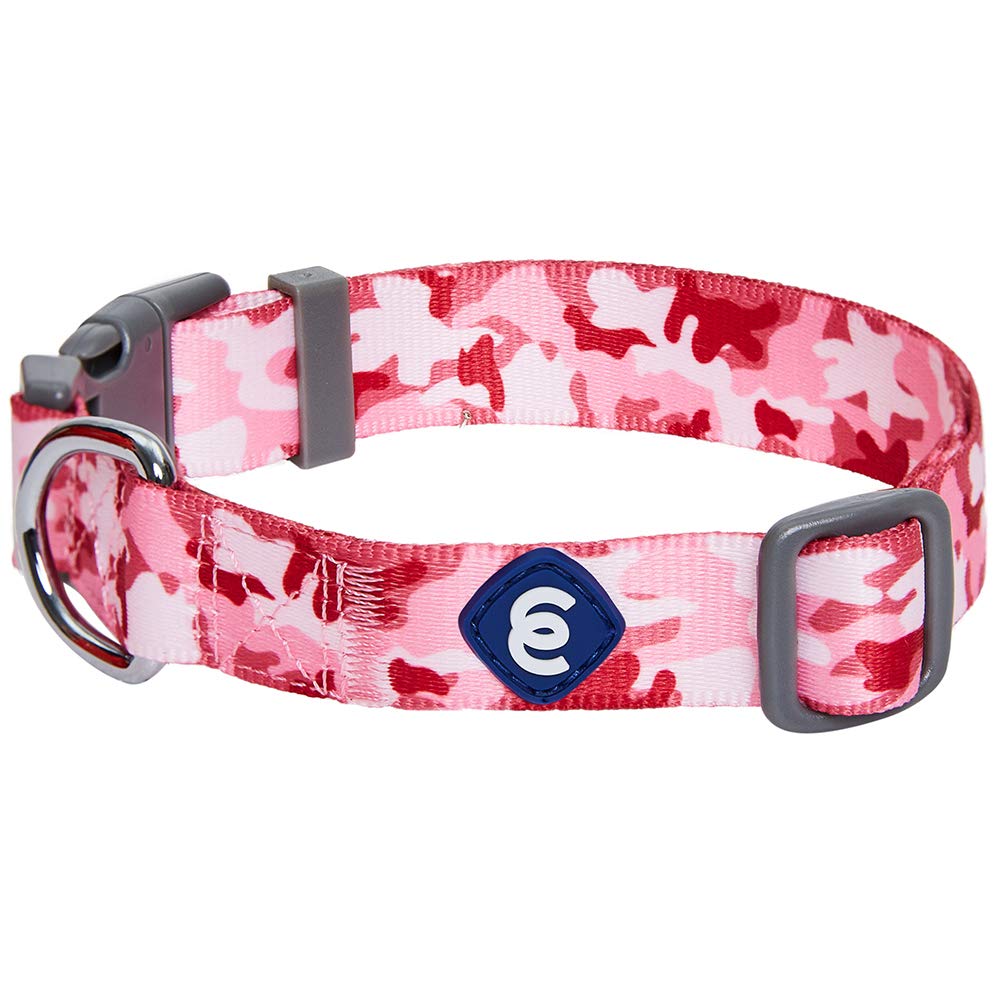 Blueberry Pet Essentials Pink Camo Print Camouflage Adjustable Dog Collar, Large, Neck 18''-26''