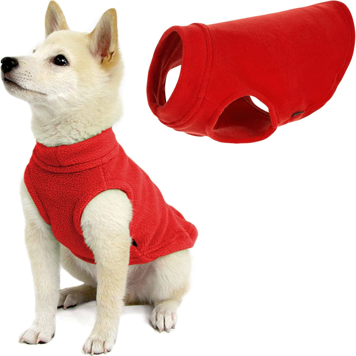 Gooby Stretch Fleece Vest Dog Sweater - Red, Small - Warm Pullover Fleece Dog Jacket - Winter Dog Clothes For Small Dogs Boy Or Girl - Dog Sweaters For Small Dogs To Dog Sweaters For Large Dogs