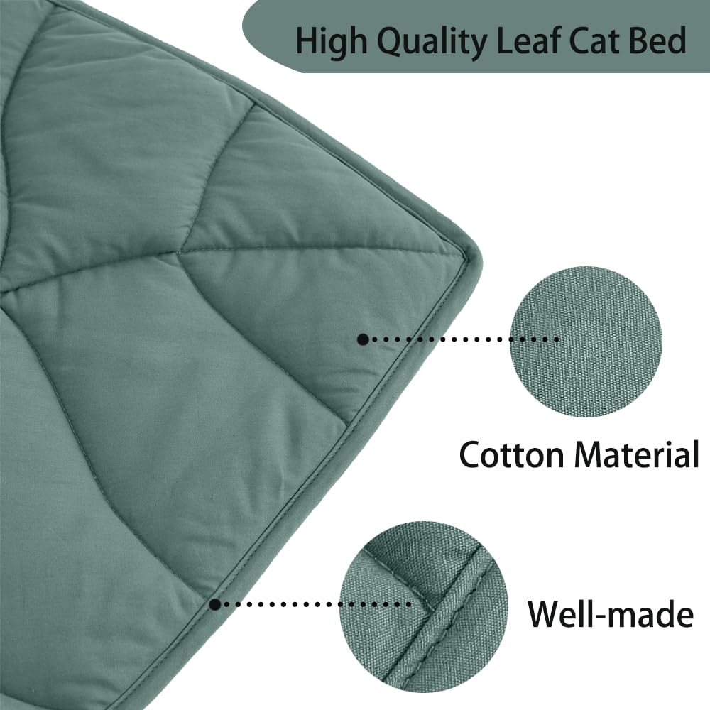 30 X 20 Inch Leaf Shaped Cotton Cat Bed Pad, Warming Cat Mat, Pet Warming Pad For Cats, Warmer Mat For Feral And Indoor Cats, 20