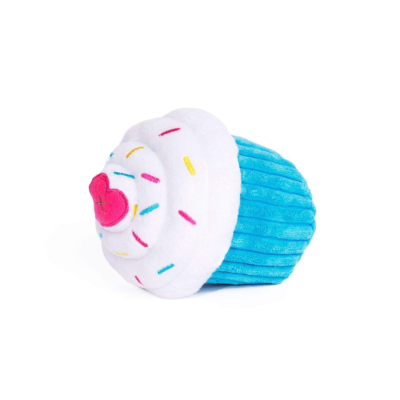 Zippypaws - Birthday Cupcake Squeaky Plush Dog Toy With Soft Stuffing - Blue Cupcake