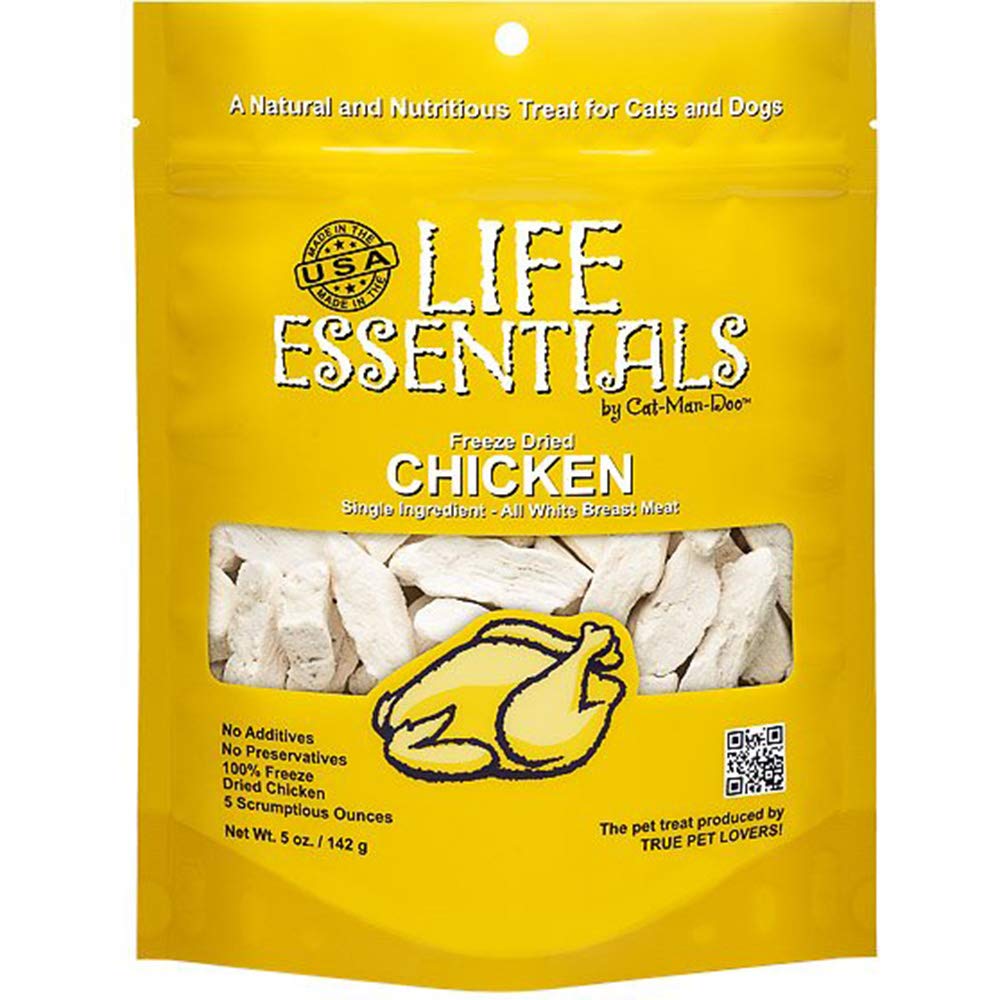 LIFE ESSENTIALS BY CAT-MAN-DOO All Natural Freeze Dried Chicken for Dogs & Cats - No Fillers, Preservatives, or Additives - Grai