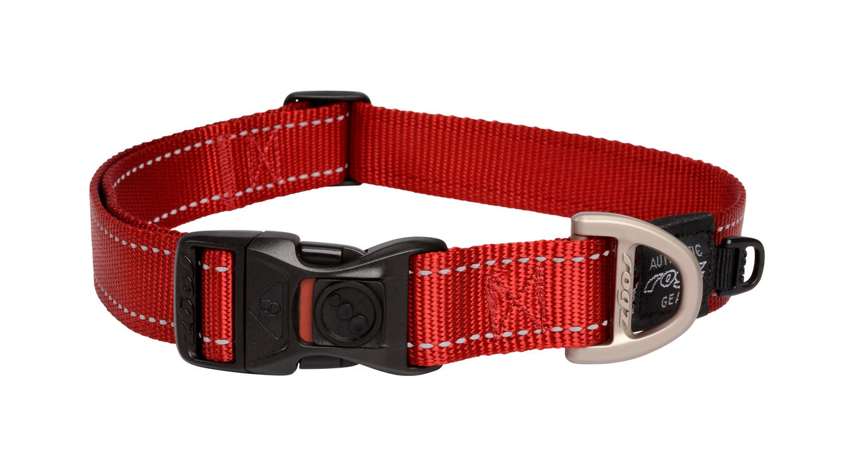 Reflective Dog Collar For Extra Large Dogs, Adjustable From 17-27 Inches, Red