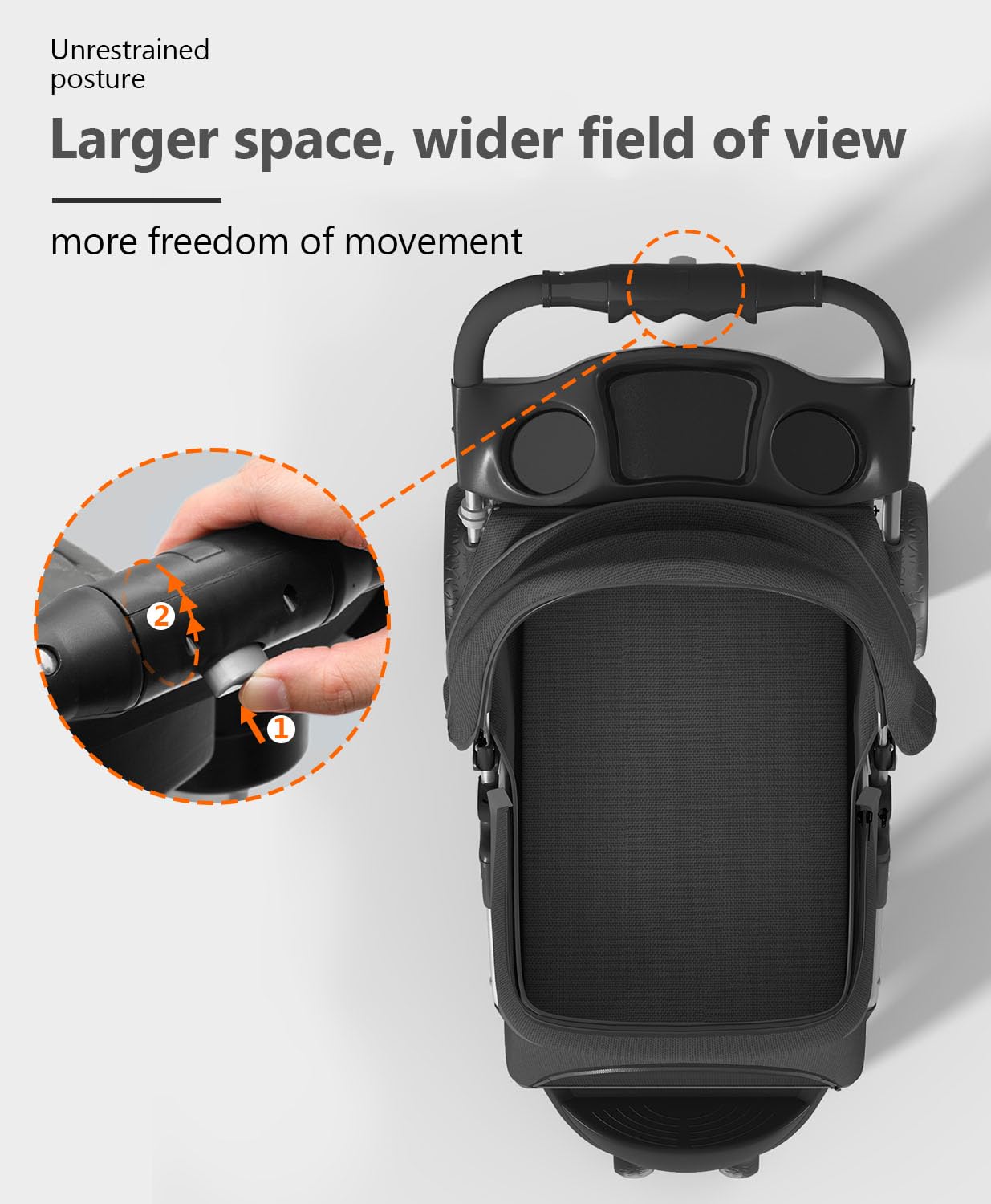 Os Motor Pet Stroller With 4 Wheels For Small/Medium Pets, Portable Travel Foldable Carrier Jogger For Dog Cat Puppy Kitty, Rear