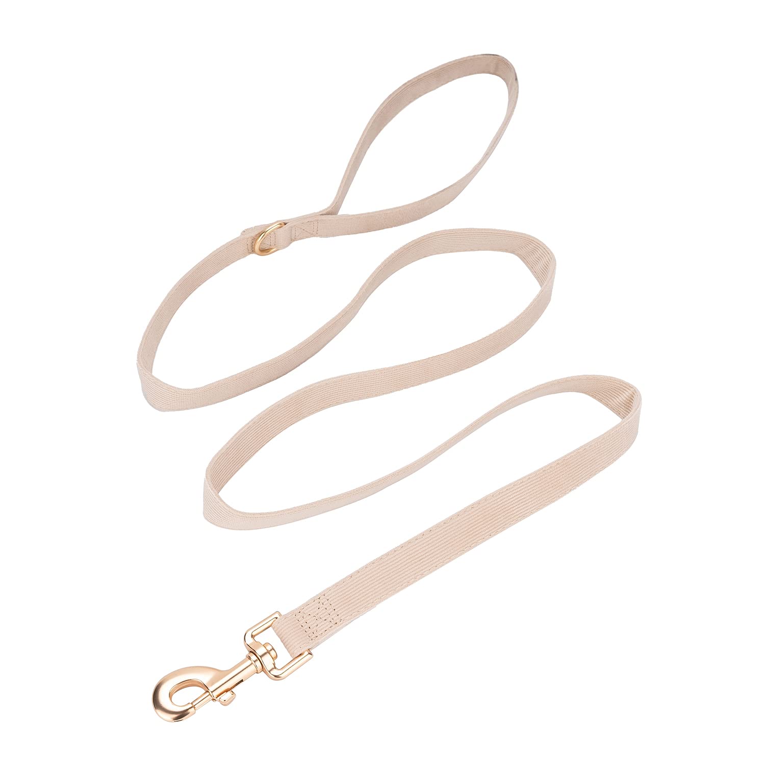 Ewinoom Soft Cotton Dog Leash, 5 Ft Heavy Duty Corduroy Dog Leashes With Gold Metal Hook For Small Medium Large Dogs,Small,White