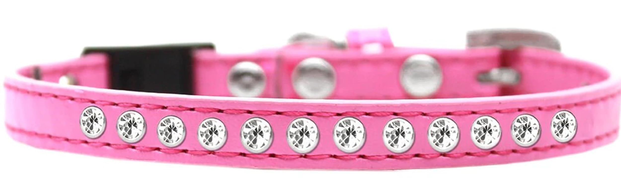 Breakaway Cat Collar, Clear Jewel Bright Pink 12