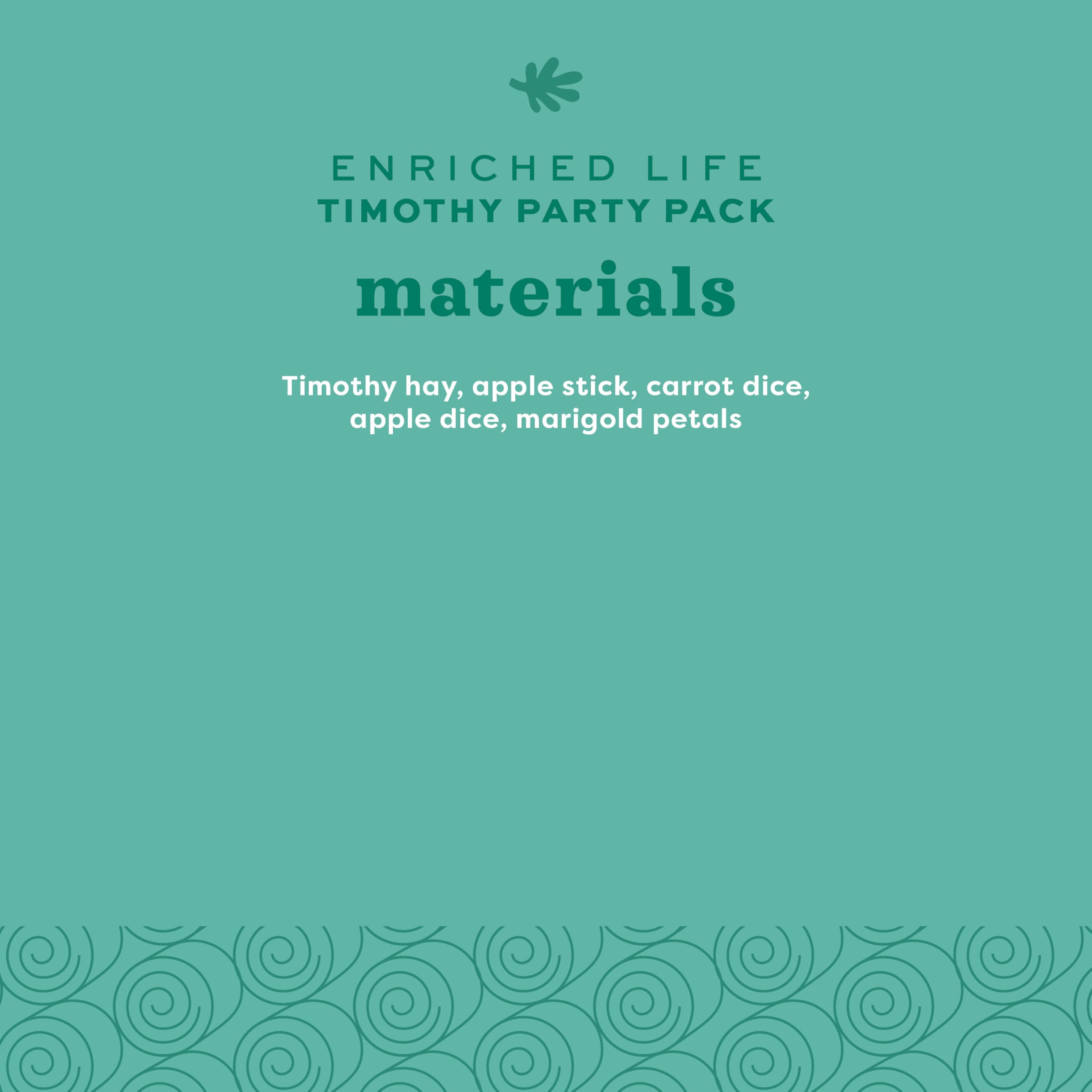 Oxbow Enriched Life Timothy Party Pack, Enriching Toys for Small Animals, Made with Timothy Hay, 6 Pieces