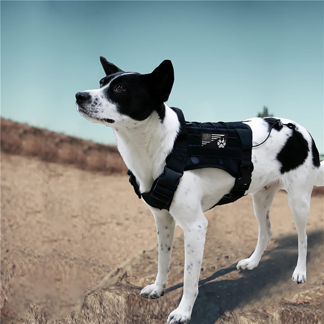 Ir Reflective Service Dog Patch Us Flag Tactical Dog Paw Patches Vests/Harnesses Fastener Hook & Loop Patch (3.54 * 1.97In- Dog Paw-Black+White)