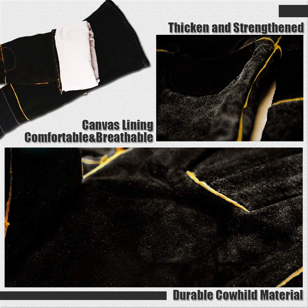 Ybb Animal Handling Anti-Bite/Scratch Gloves For Dog Cat Bird Parrot Pet (Black)