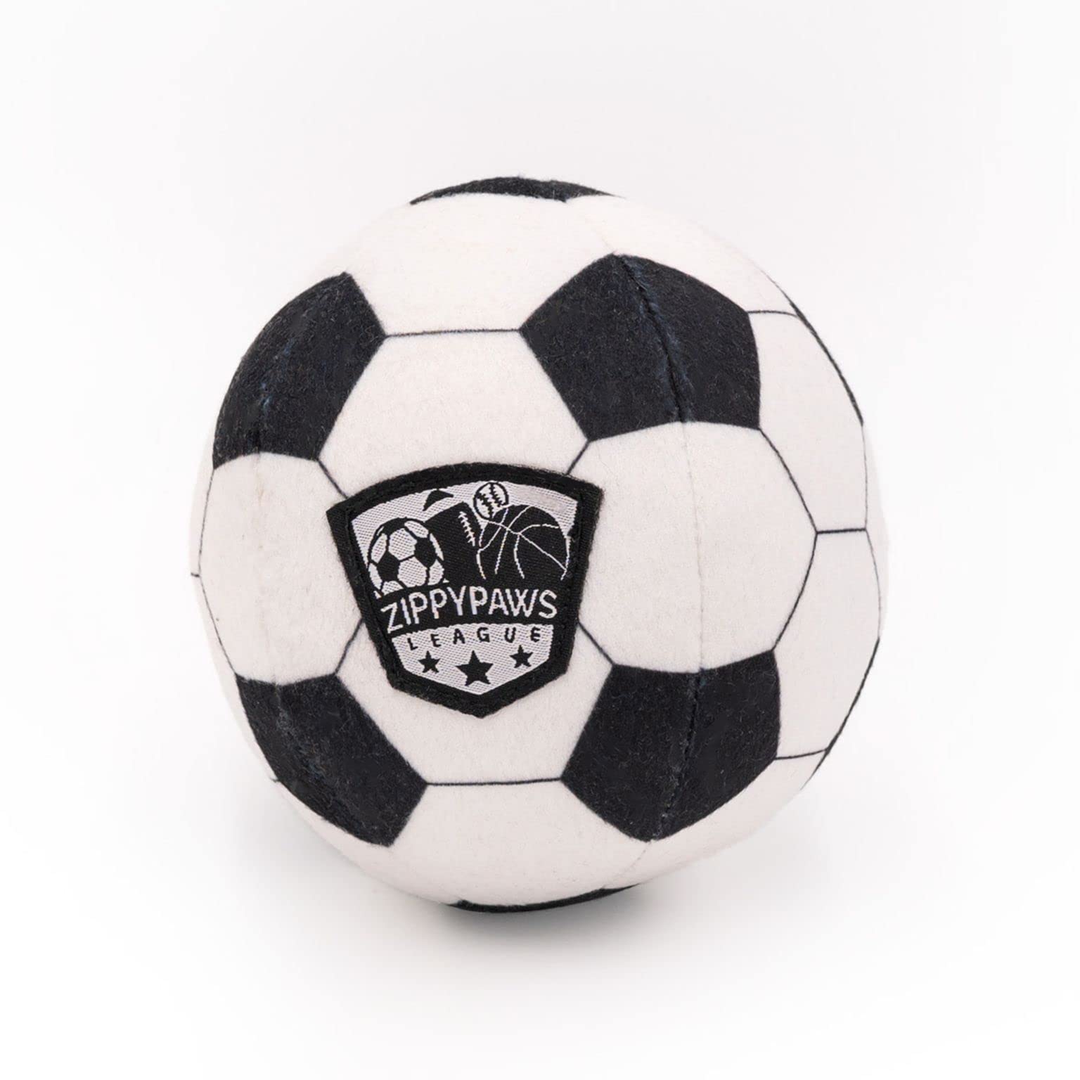 ZippyPaws SportsBallz - Plush Soccer Ball Dog Toy, Soft Squeaky Balls for Dogs, Indoor & Outdoor Puppy Fetch Toys for Small, Med