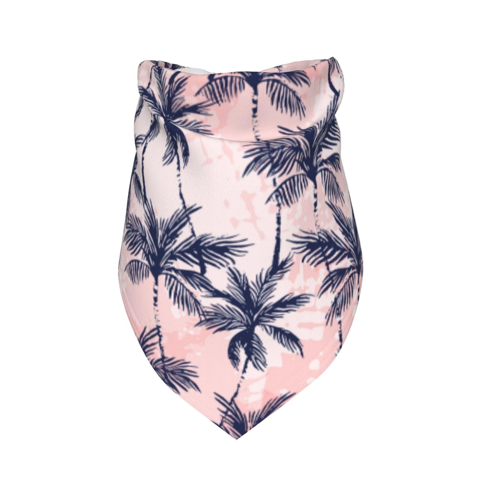 Tropics Palm Trees Summer Beach Pink Dog Bandana Scarf Triangle Bibs Pet Accessories Cat Kerchief