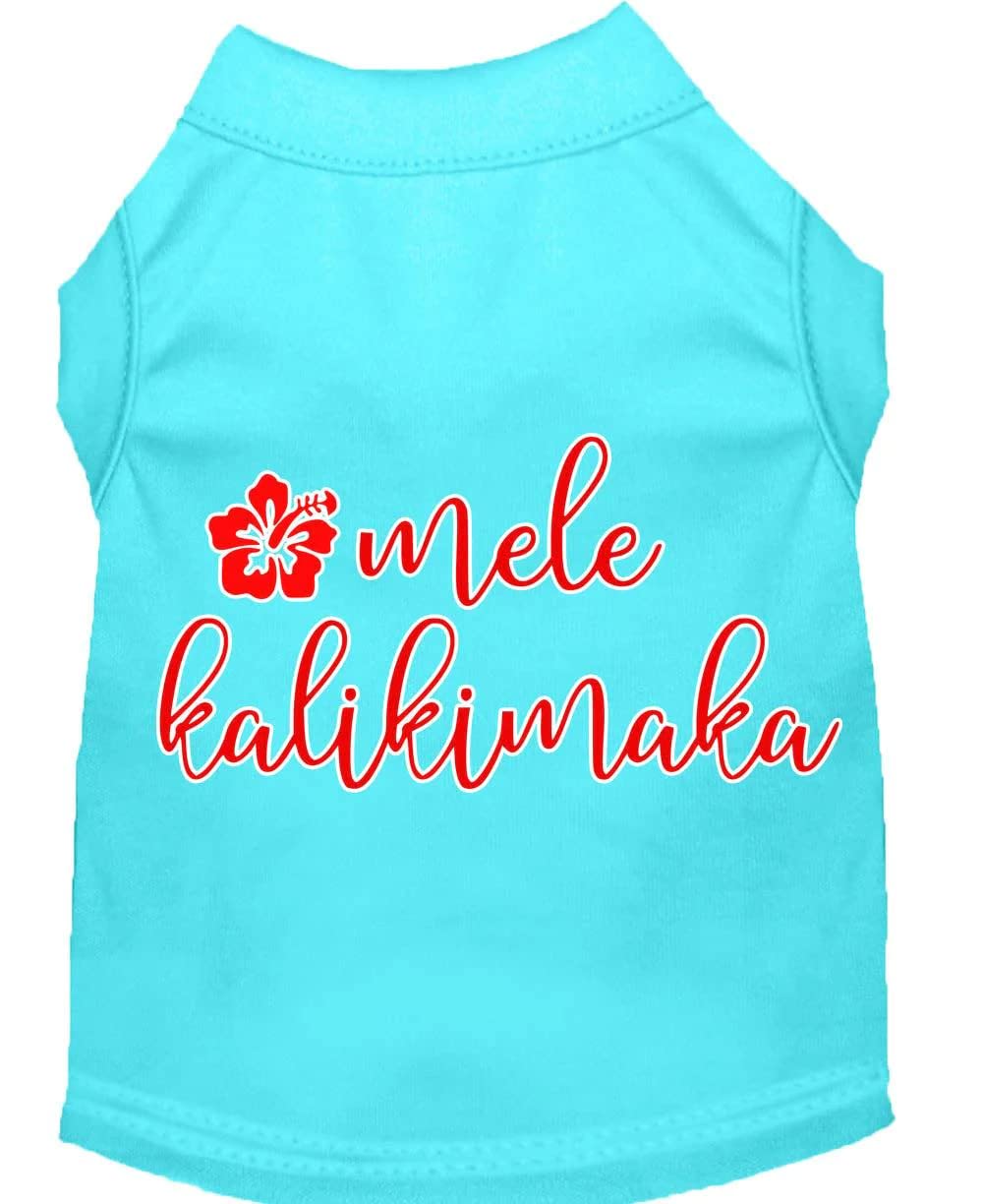 Christmas Pet Dog & Cat Shirt Screen Printed, &quot;Mele Kalikimaka&quot; Light Pink MD (6-10 lbs.)