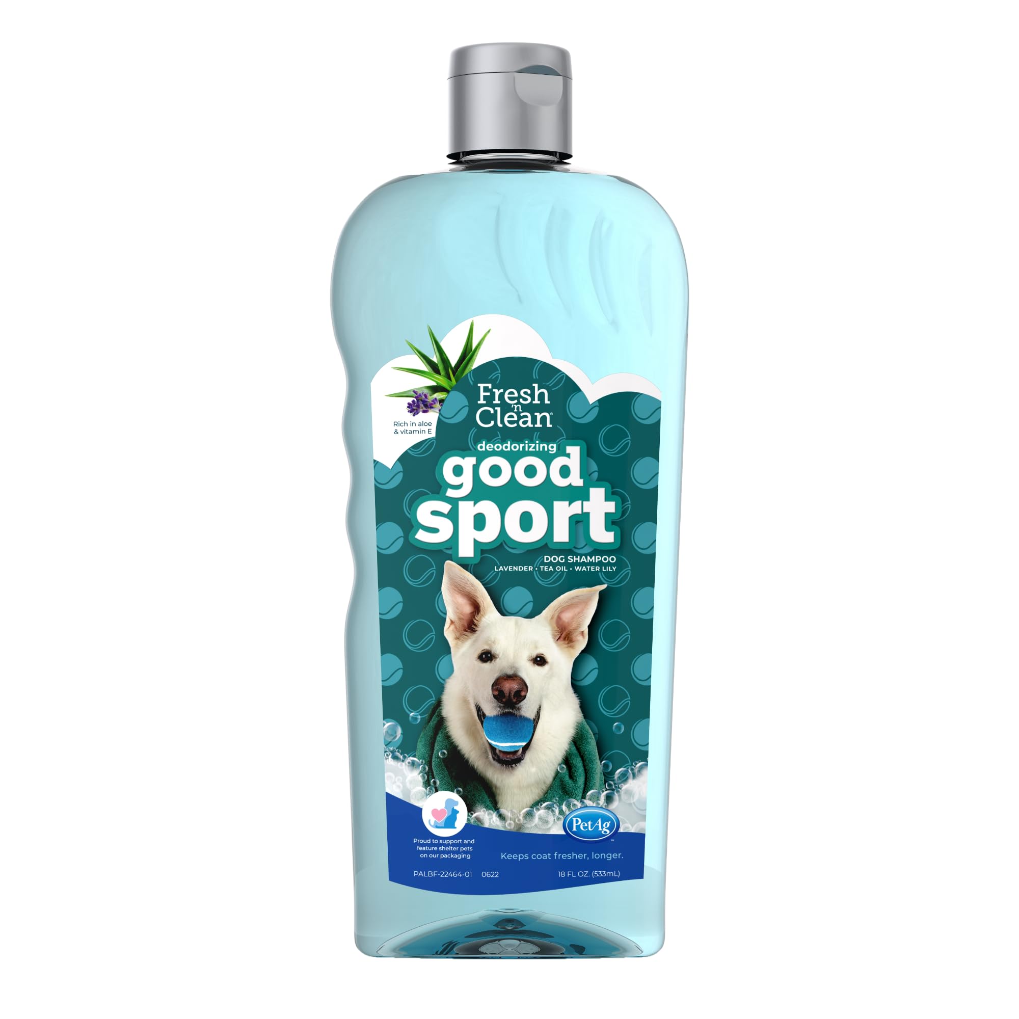 Pet-Ag Fresh ‘N Clean Good Sport Deodorizing Shampoo For Dogs - 18 Oz - Powerful, Odor-Control Formula With Aloe Vera & Vitamin E - Soap Free & Paraben Free