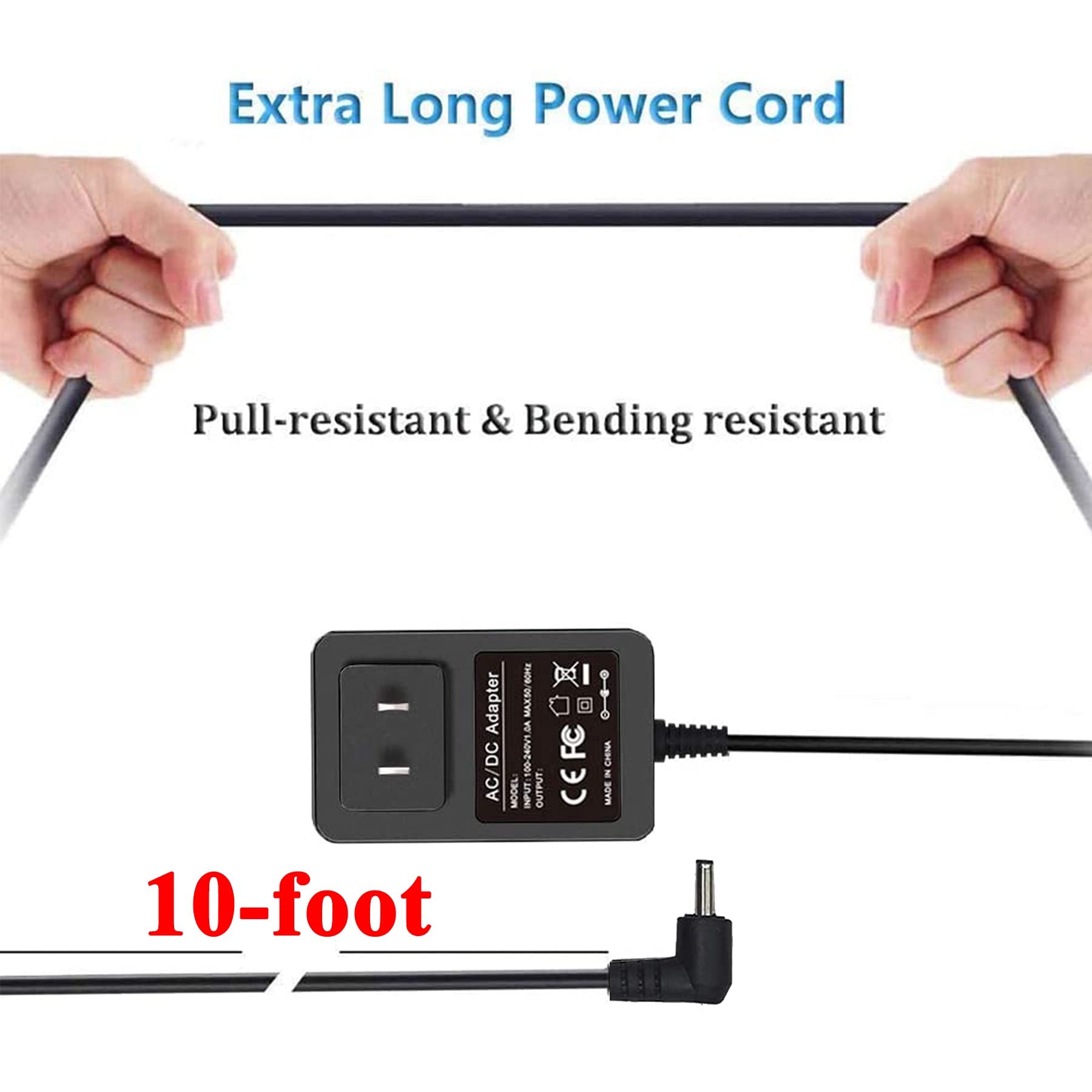 Vhbw Replacement For Petsafe Scoopfree Litter Box Power Cord 10Ft Compatible With Petsafe Automatic Self-Cleaning Rfa-516 Pal00-14243, Pal00-15342, Pal00-14242 Power Adapter