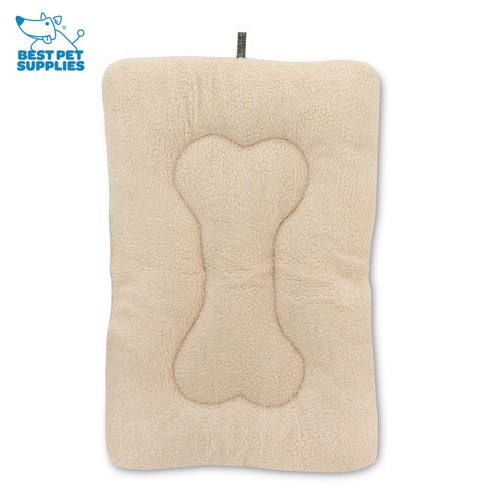 Best Pet Supplies Machine Washable Dog Crate Mat - Double-Sided Kennel Pad - Brown Linen, S (24 X 17)