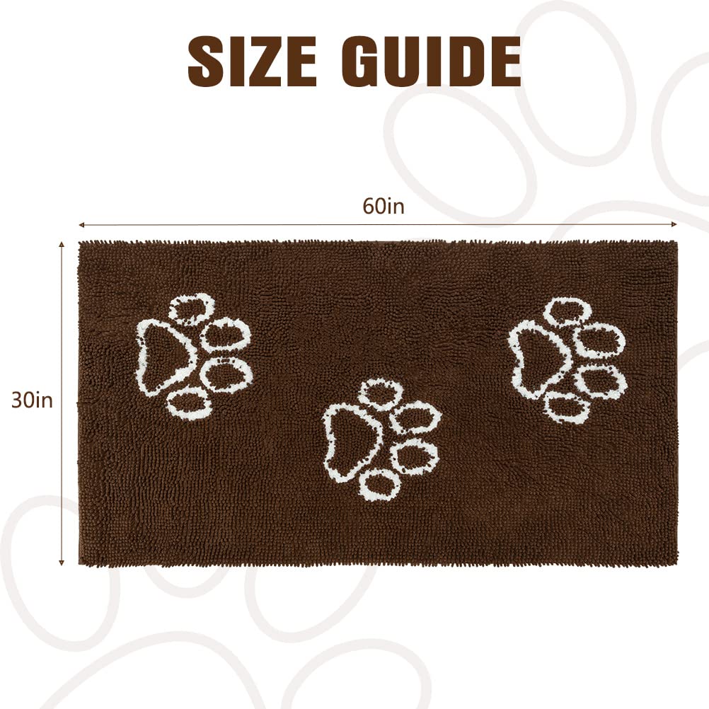 EXPAWLORER Dog Door Mat for Muddy Paws - Highly Absorbent Microfiber Dog Rug, Soft Chenille Dog Runner Rug Indoor Outdoor Floor,