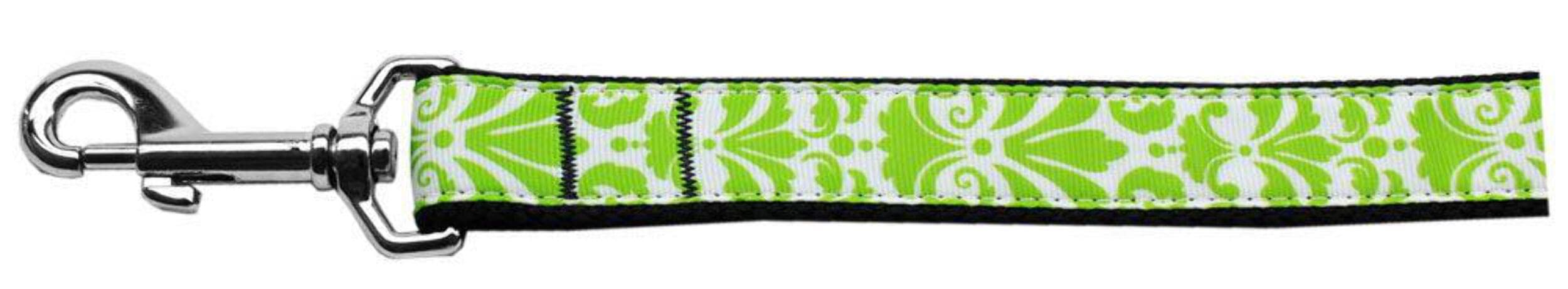 Pet Dog & Cat Nylon Leash, "Damask" Black 1" w x '6 Leash