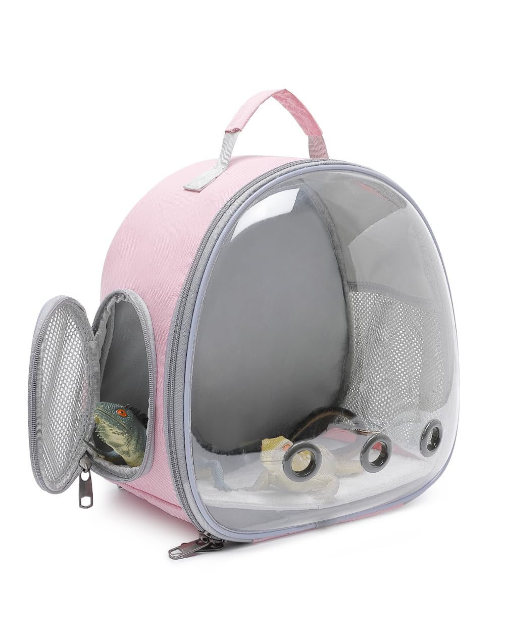 Hcupet Small Animal Carrier Backpack Space Capsule Bubble Window Carrier Backpack For Lizard Guinea Pig (Pink)