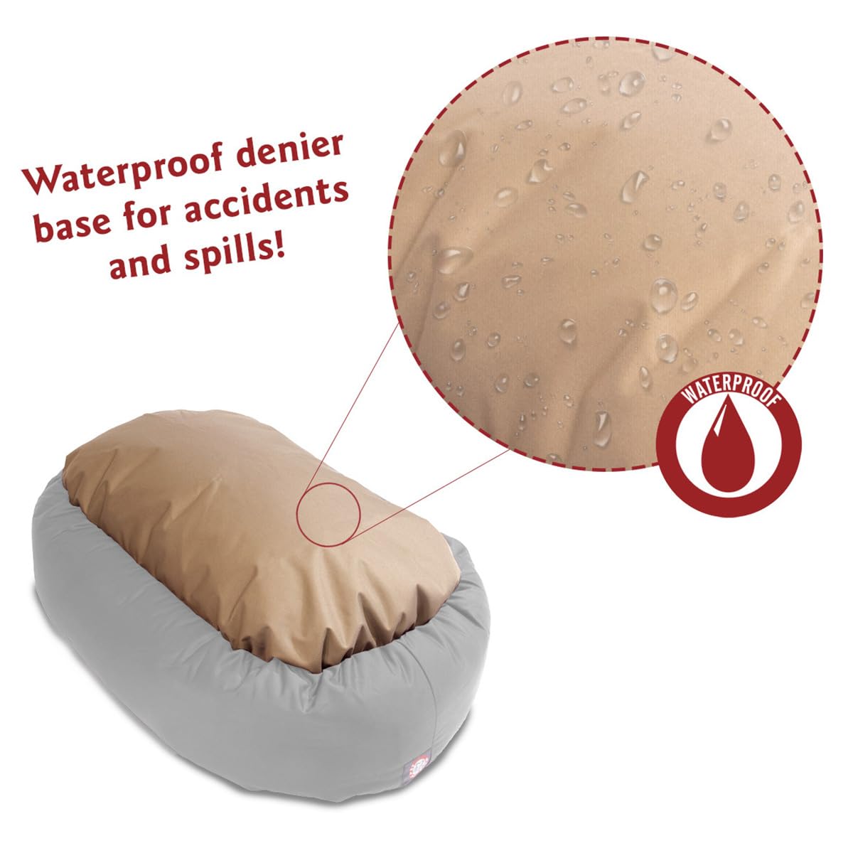 Majestic Pet 52 Inch Bagel Calming Dog Bed Washable - Cozy Soft Round Dog Bed with Spine Support for Dogs to Rest Their Head - F