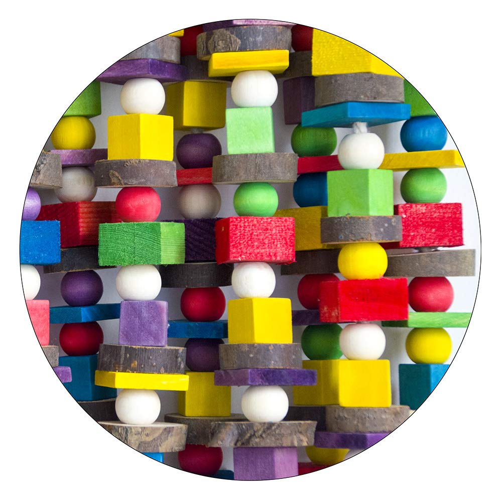 Deloky Extra Large Bird Parrot Chewing Toy-Multicolored Natural Wooden Blocks Bird Tearing Toys Suggested For Macaws Cockatoos,A