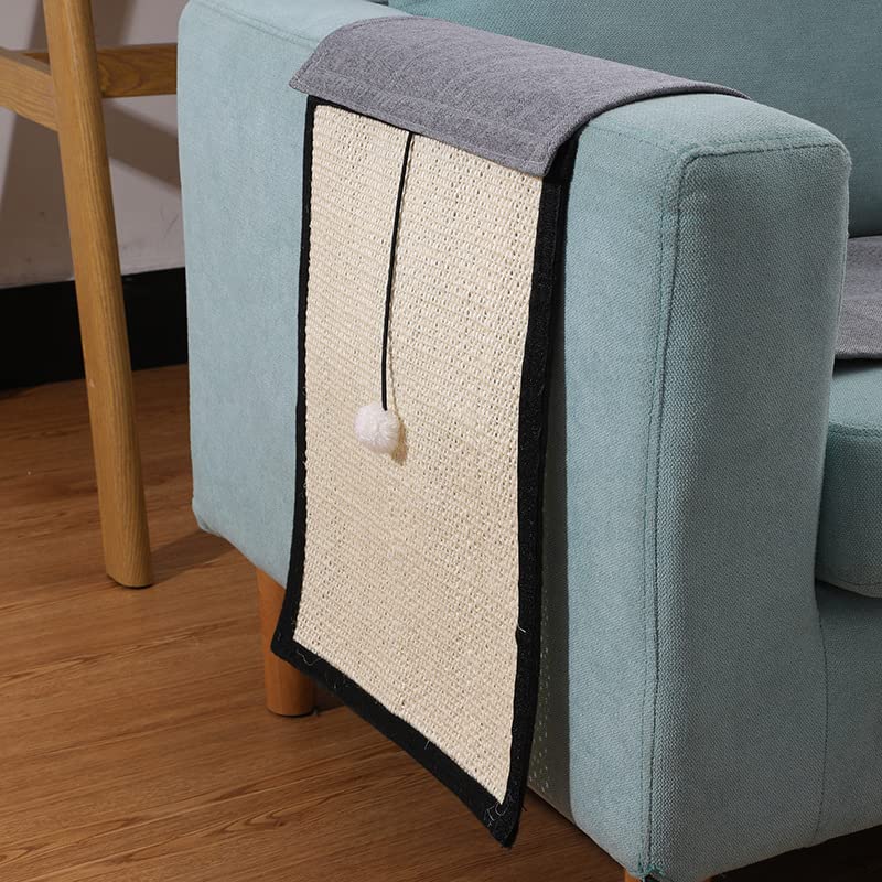 HAOZAIKEJI Cat Scratcher Mat Sofa Protector Natural Sisal Cat Scratching Mat Cat Scratch Couch Cover Heavy Duty Couch Guard Easy
