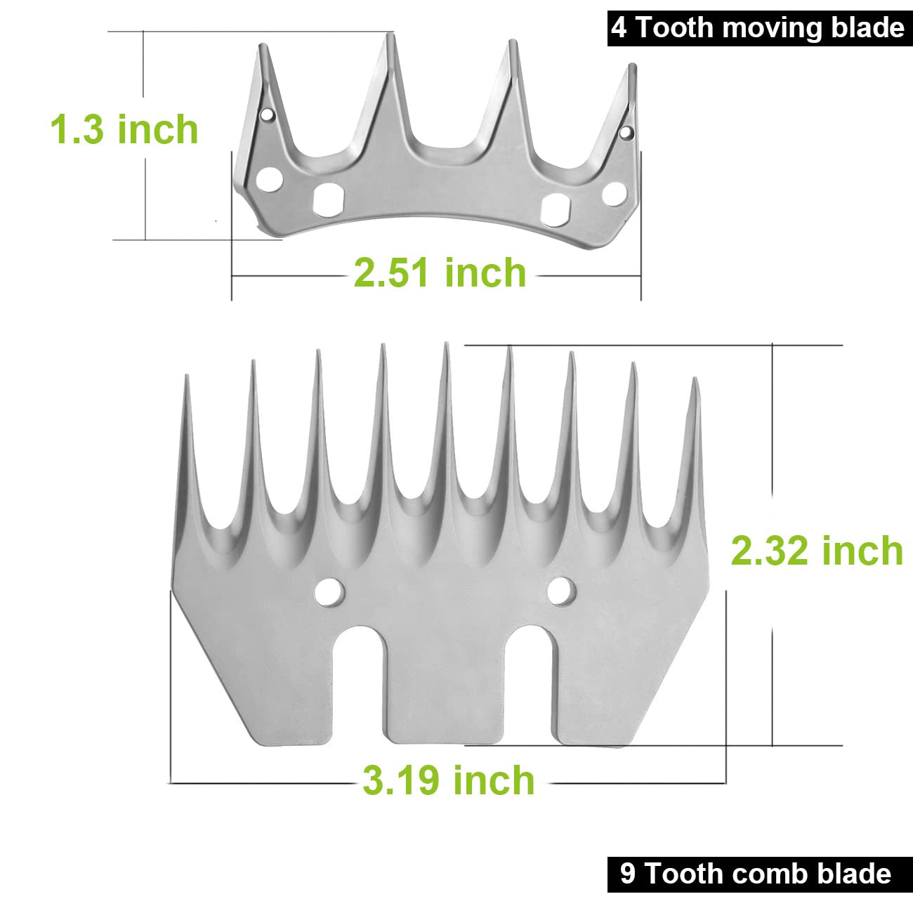 Mawaer 9 Teeth Sheep Shears Replacement Blades For Fit Oster, Lister, Heiniger Sheep Clippers, Detachable Animal Trimmer Shears