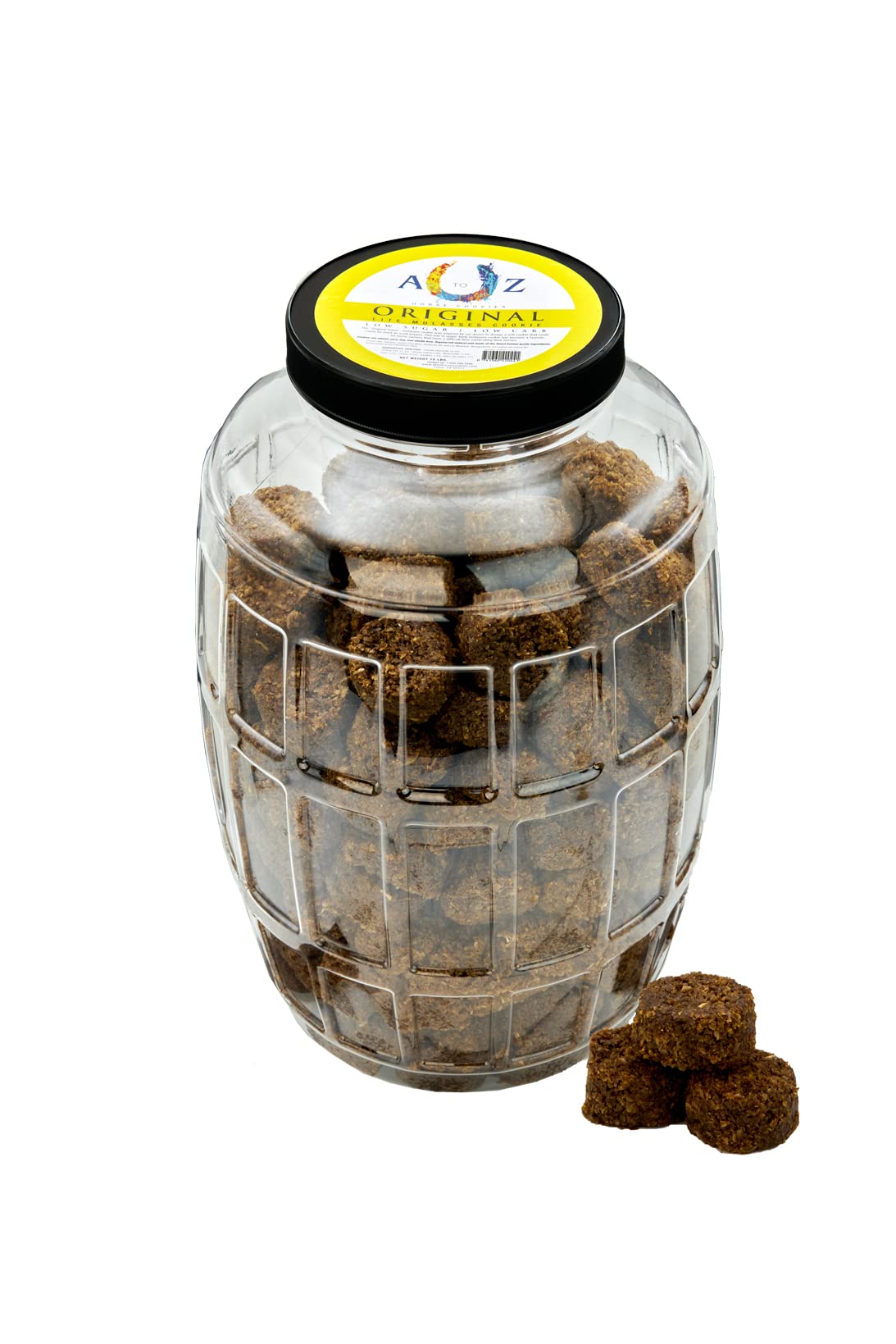 A TO Z HORSE COOKIES Horse Treats, Original Flavor, A Softer Cookie/Pill Popper Made w/Lite Molasses, Low Carb/Sugar, Wheat, Cor