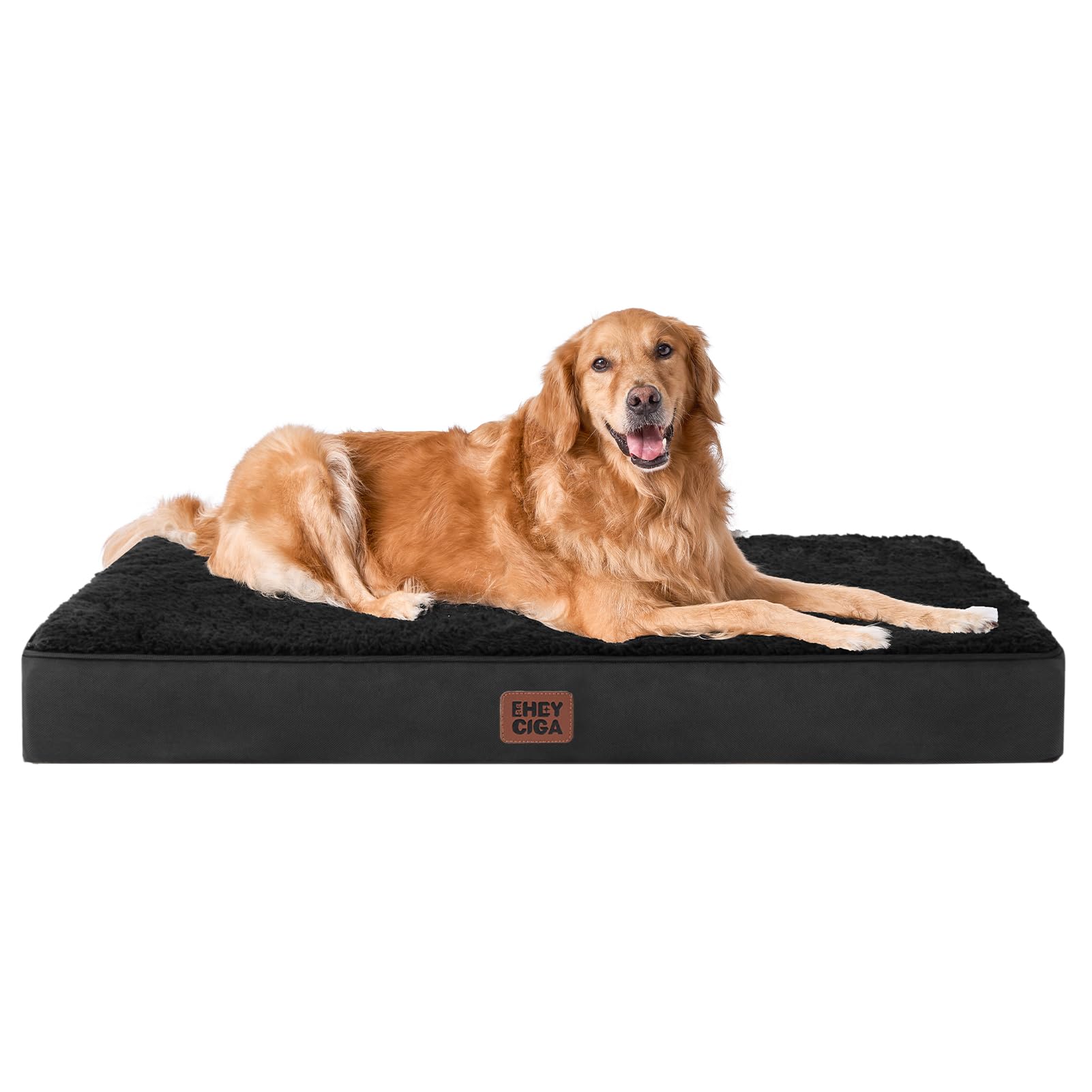 EHEYCIGA Orthopedic XL Dog Bed - Removable Washable Cover, Black, 44"x32", Ideal for Extra Large Dogs, Durable Polyester