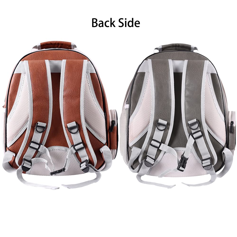 Expandable Cat Carrier Backpack, Backpack For Cats Kitten Small Puppy, Airline Approved Cat Bubble Backpack, Space Capsule Astronaut Carrier (Brown, Back Extension)