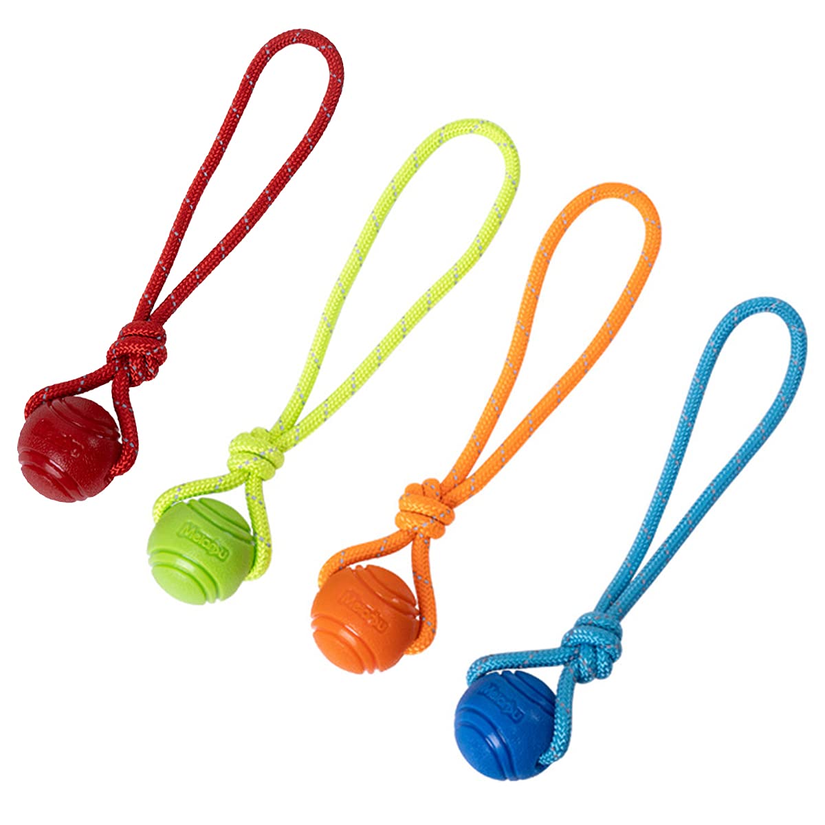 Vitalili Dog Training Ball on A Rope Rubber Dog Rope Toys Ball with Handle for Tug of War K9 Training Rewards for Belgian Malino