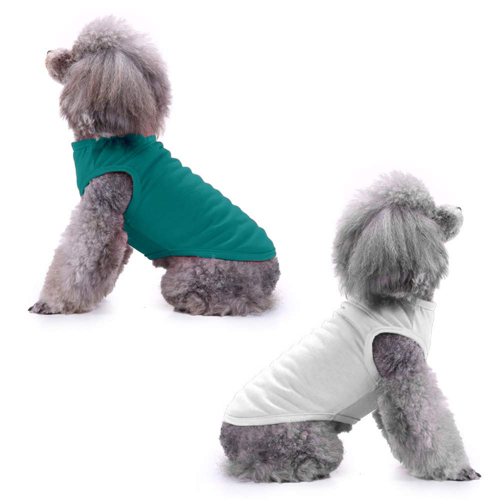 Chol&Vivi Dog T-Shirt Clothes, 4Pcs Blank Dog Shirts Cotton Clothes Sleeveless Fit For Small To Extra Large Size, Pet Tank Top F