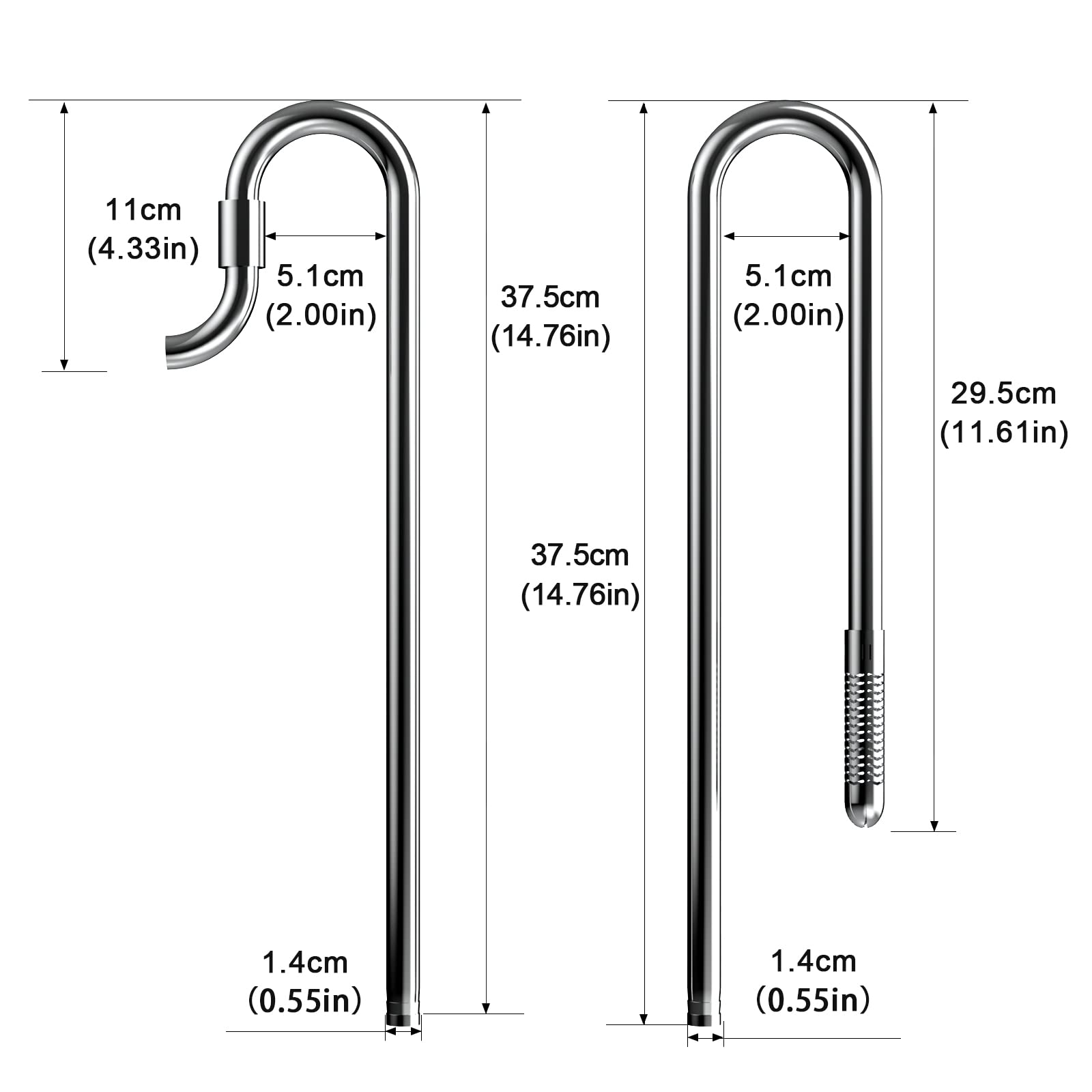 Fzone Stainless Steel 12Mm Filter Pipe Inflow And Outflow For Aquarium Plant Tank, Lily Pipes With Acrylic Pipe Fixer For 12/16
