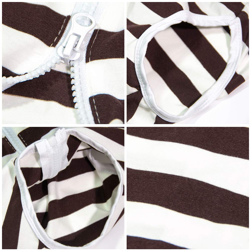 Dogs Recovery Suit Post Surgery Shirt For Female Male Dog, E-Collar Alternative Wound Protective Clothes (Brown White-4Xl)