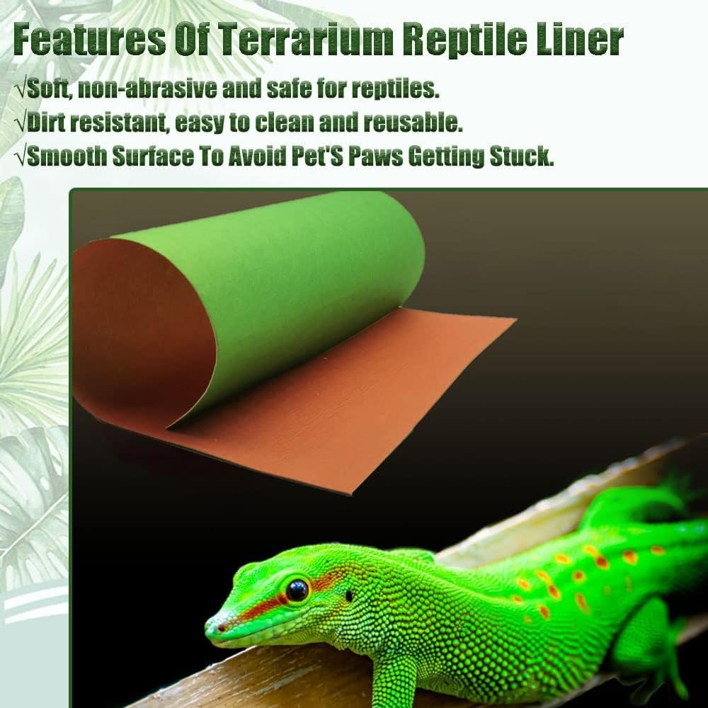 Tfwadmx 4 Pcs Reversible Reptile Carpet 11.8'' X 19.7'' Terrarium Bedding Substrate Liner Reptile Mat Cage Supplies Bearded Drag