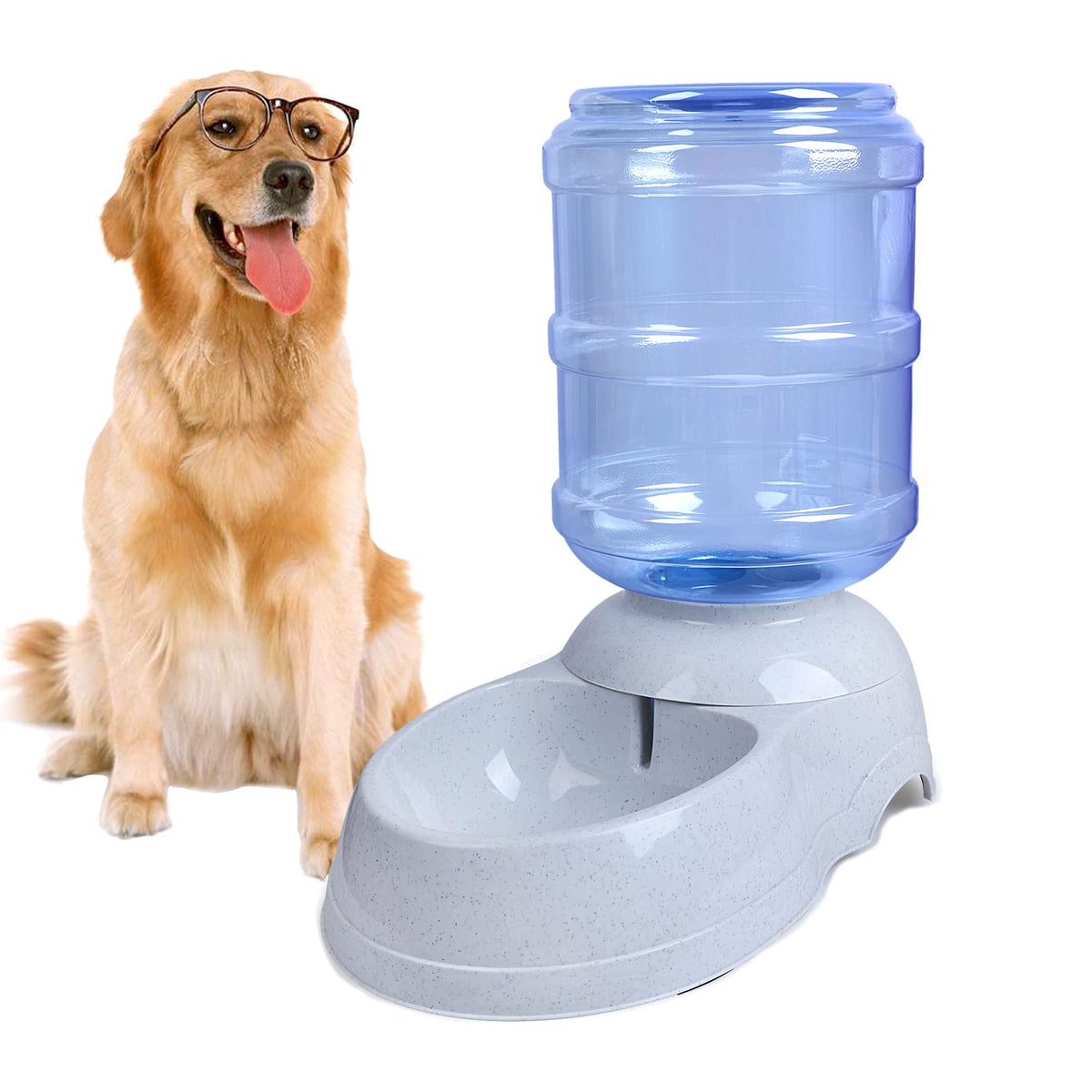 Pet Water Dispenser Station - 3 Gallon/11L Replenish Pet Waterer For Large Dog Cat Animal Automatic Gravity Water Drinking Fountain Bottle Bowl Dish Stand